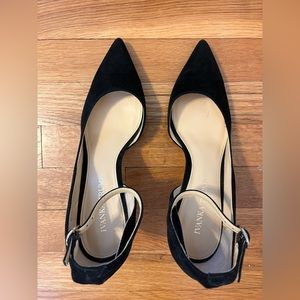 Ivanka Trump Suede Heels with Ankle Strap